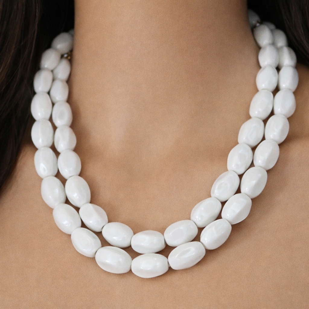Xhilaration Gold Tone White Beaded 36-In Long Necklace - Women's Fashion Jewelry